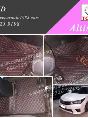 พรม 6D altis 2016 สีดำขอบแดง