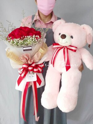 ตุ๊กตาหมี 60cm.และช่อดอกกุหลาบ