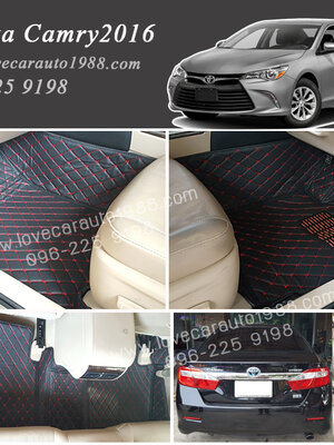 ร้านพรมรถยนต์ พรม 6D Toyota Camry 2016 สีดำด้ายแดง