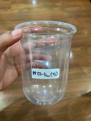 แก้ว PP ปาก 95 ขนาด 16 ออนซ์ (ยกลัง 1000 ใบ)