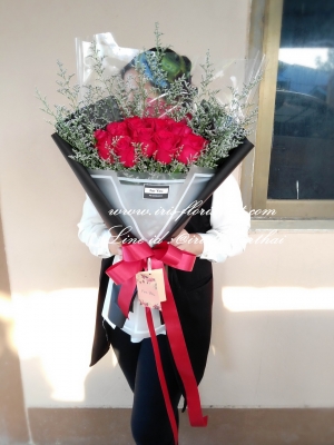 ช่อดอกกุหลาบแดง