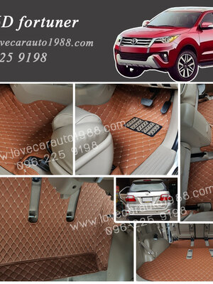 พรม 6D ปูพื้นรถยนต์ fortuner น้ำตาลอ่อน
