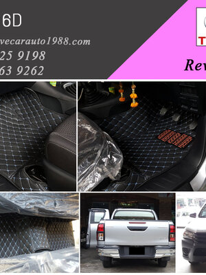 พรม6D Rovo Cab สีดำด้ายฟ้า