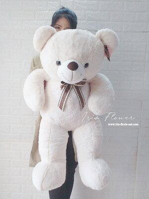 ตุ๊กตาหมีขนนุ่ม สีขาวครีม 90 cm.