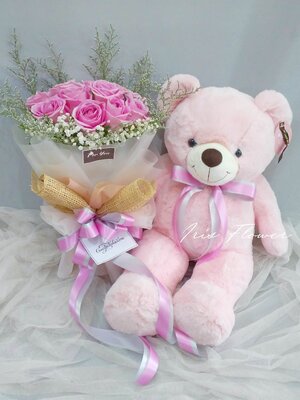 ตุ๊กตาหมี 60 cm.และช่อดอกกุหลาบ