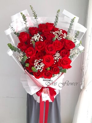 ช่อดอกกุหลาบแดง