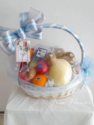 กระเช้าผลไม้ล้วน ขนาด 14"