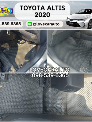 พรมปูพื้นรถยนต์ Toyota Altis 2020 กระดุมดำ