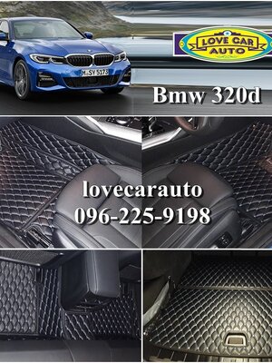 พรมรถยนต์ 6D สีดำด้ายฟ้า BMW 320d G20