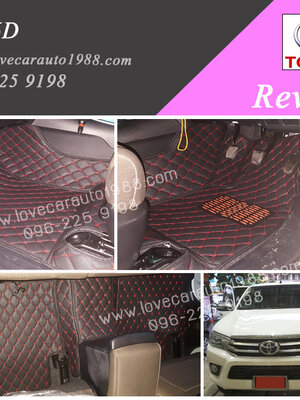Toyota revo4d พรม 6D สีดำด้ายแดง