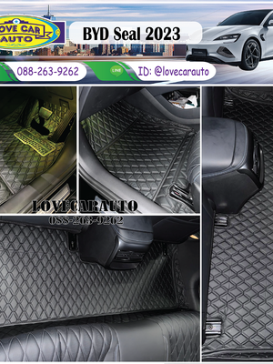 พรมปูพื้นรถยนต์ byd seal 2023 สีดำด้ายดำ
