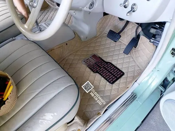 พรมปูพื้นรถยนต์ 6D Nissan figaro สีครีม
