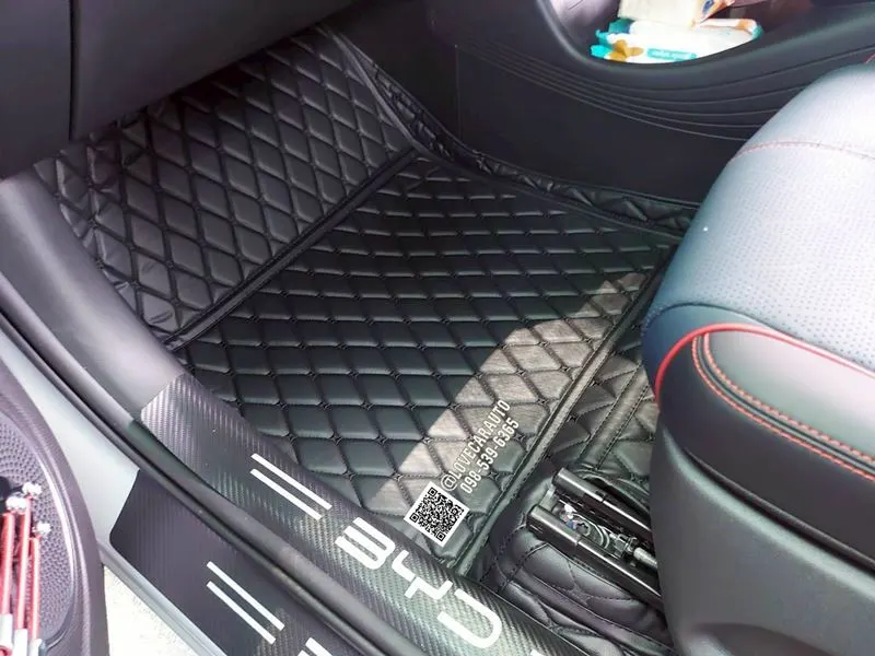 พรมปูพื้นรถยนต์ BYD Atto 3 สีดำด้ายดำ