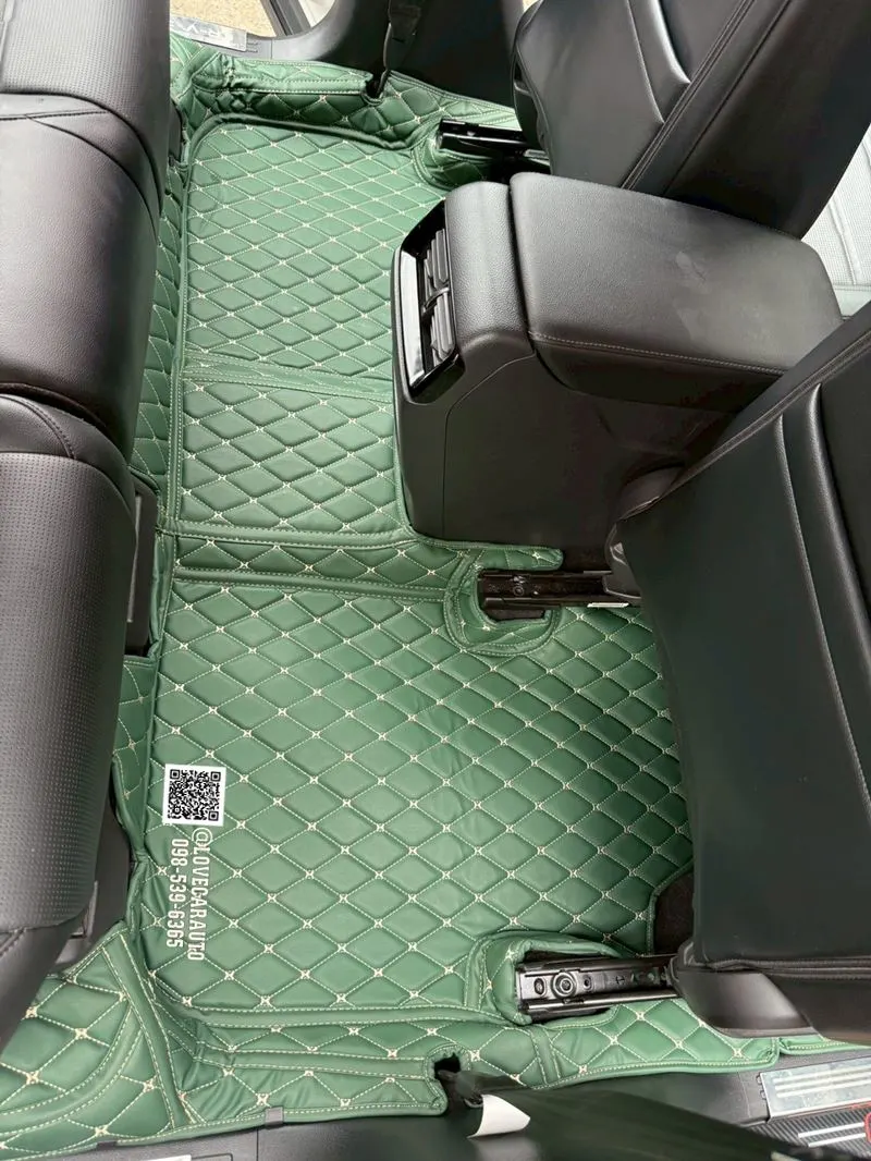 พรมปูพื้นรถยนต์ 6D Honda CRV G6 5ที่นั่ง 2025 สีเขียวด้ายทอง