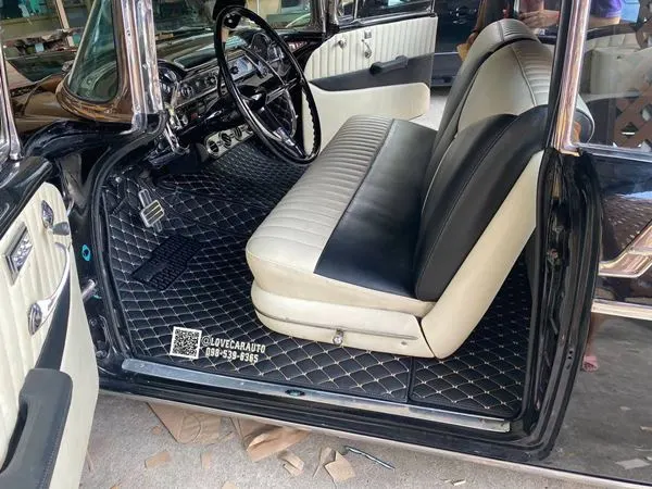 พรมปูพื้นรถยนต์ chevrolet bel air ปี2499 สีดำด้ายทอง