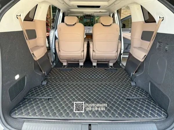 พรมปูพื้นรถตู้-Xpeng-X9-VVIP-ด้ายคู่สีดำด้ายทอง