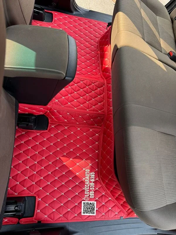 พรมปูพื้นรถยนต์ 6D Toyota revo 2018 สีแดงสด