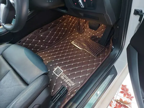 พรมปูพื้นรถยนต์ 6D Bmw 118i F20 สีกาแฟเคฟล่า