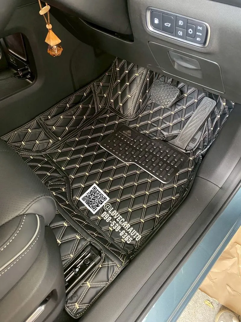 พรมปูพื้นรถยนต์6D Jaecoo7 vvip สีดำด้ายทอง