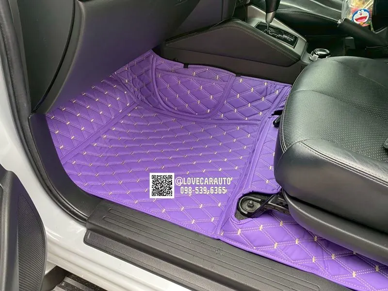 พรมปูพื้นรถยนต์ 6D Mitsubishi triton 4 ประตู 2021 พรมvvip สีม่วง
