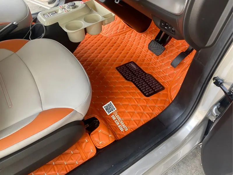 พรมปูพื้นรถยนต์ 6D Changan Lumin พรมvvip สีส้มด้ายทอง