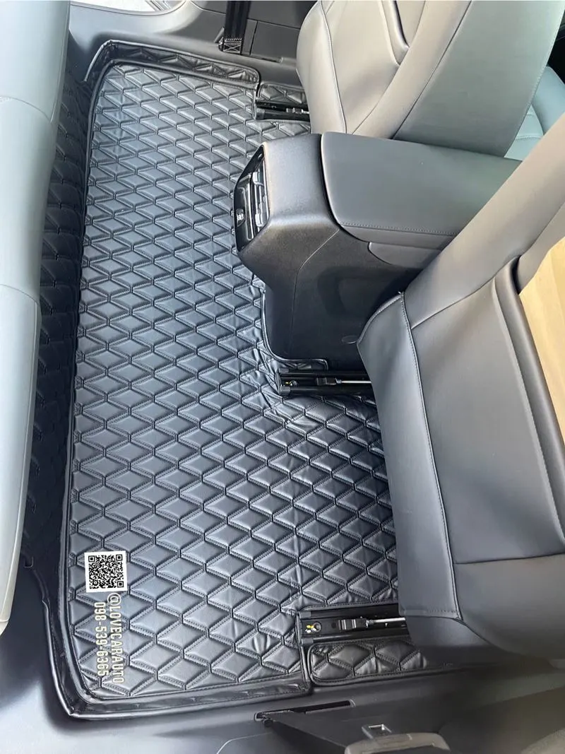 พรมปูพื้นรถยนต์ MG S5 EV ด้ายคู่ สีดำด้ายดำ