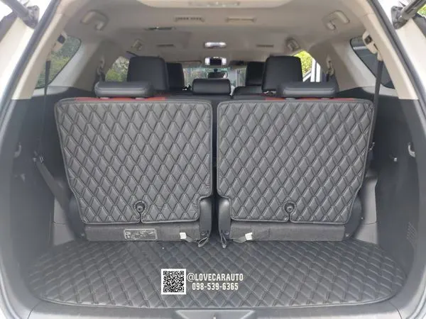 พรมปูพื้นรถยนต์ 6D Toyota Fortuner 2019 สีดำล้วนด้ายคู่
