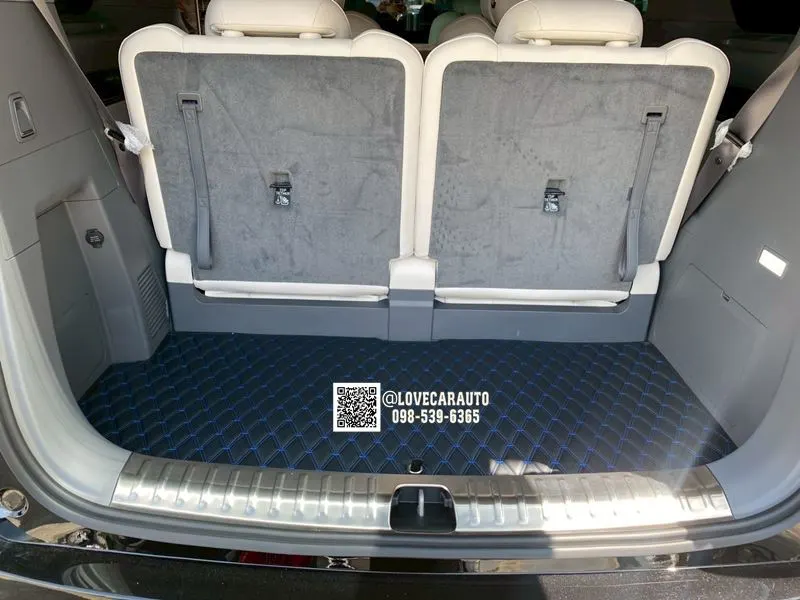 พรมรถตู้ 6D Zeekr 009 vvip ดำด้ายน้ำเงิน