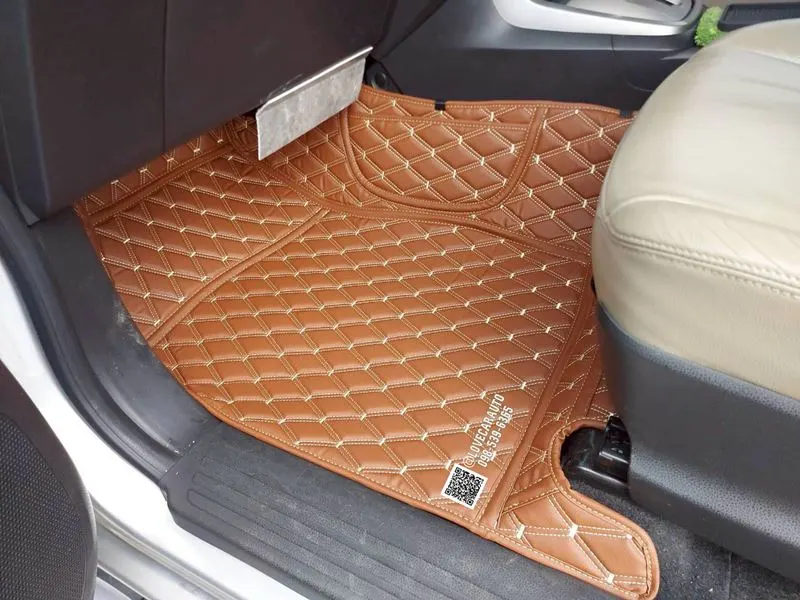 พรมปูพื้นรถยนต์ Isuzu MuX 2016 สีน้ำตาลเข้มด้ายคู่