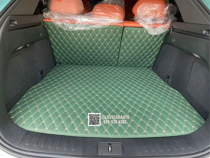 พรมปูพื้นรถยนต์ Deepal S07 vvipด้ายคู่สีเขียวด้ายทอง