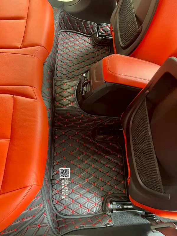 พรมปูพื้นรถยนต์ Bmw 220i Coupe พรม VVIP ด้ายคู่ สีดำด้ายแดง