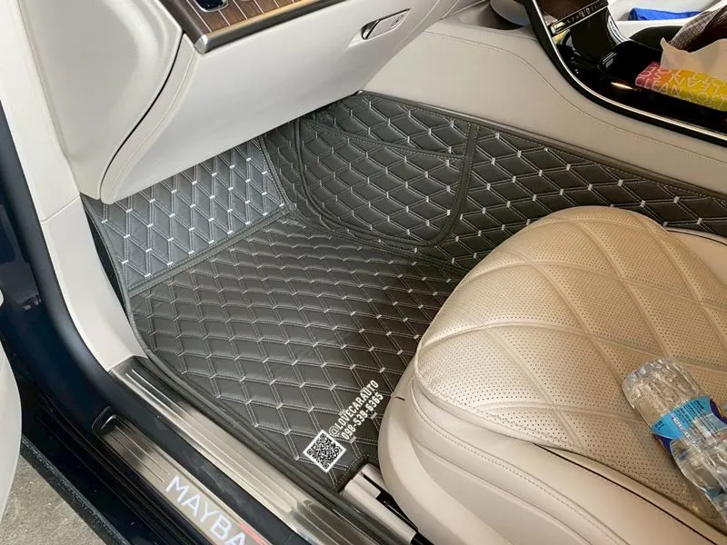 พรมปูพื้นรถยนต์ 6D Benz S580e W223 (Maybach) พรมvvip สีเทา