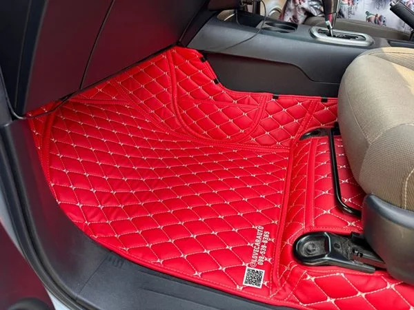 พรมปูพื้นรถยนต์ 6D Toyota revo 2018 สีแดงสด