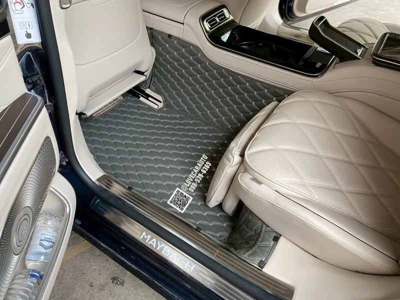 พรมปูพื้นรถยนต์ 6D Benz S580e W223 (Maybach) พรมvvip สีเทา
