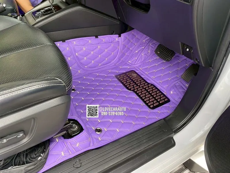 พรมปูพื้นรถยนต์ 6D Mitsubishi triton 4 ประตู 2021 พรมvvip สีม่วง