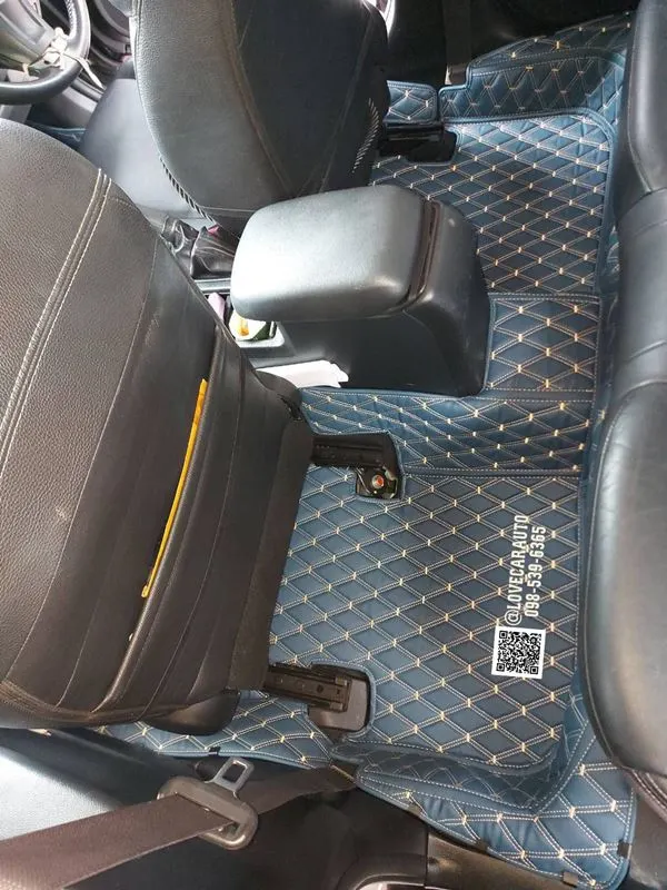 พรมปูพื้นรถยนต์ 6D Subaru XV 2016 สีน้ำเงินด้ายทองด้ายคู่