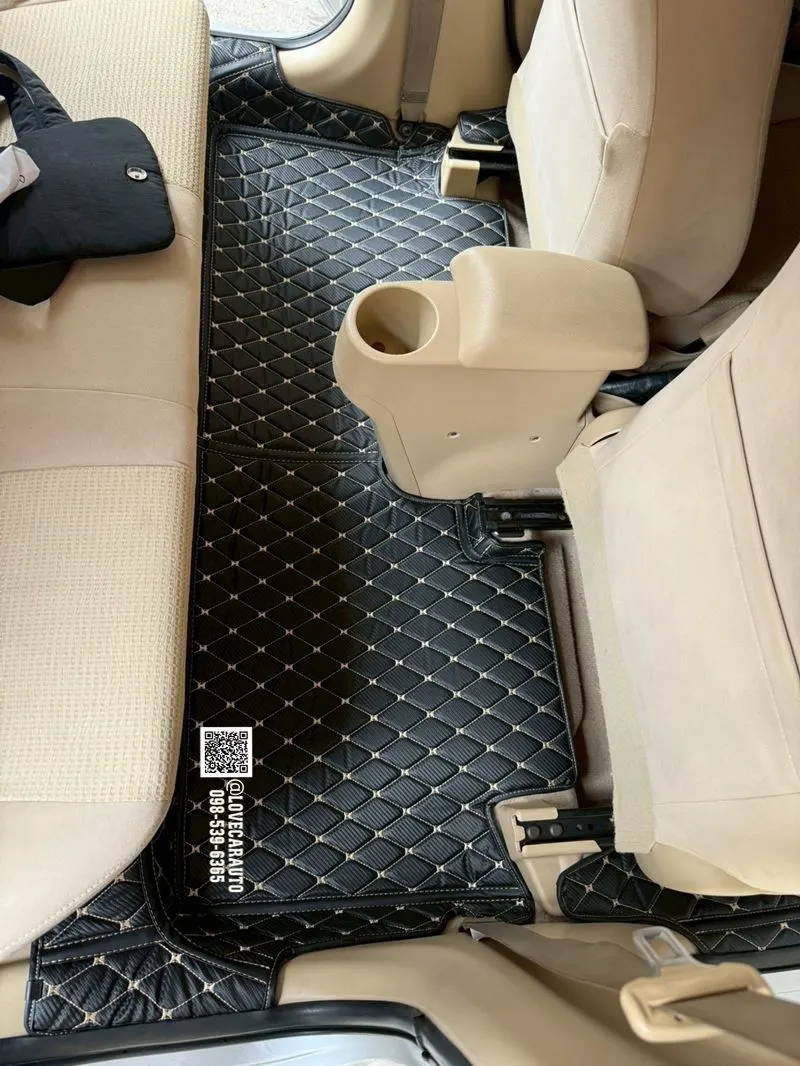 พรมปูพื้นรถยนต์ 6D Toyota Vios 2013 เคฟล่าสีดำด้ายทอง