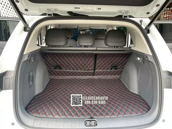 พรมปูพื้นรถยนต์ Leapmotor B10 พรม6Dเคฟล่าดำด้ายแดง