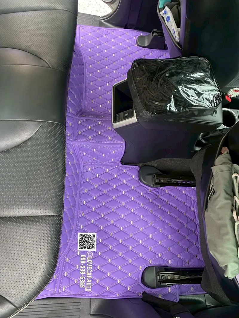 พรมปูพื้นรถยนต์ 6D Mitsubishi triton 4 ประตู 2021 พรมvvip สีม่วง