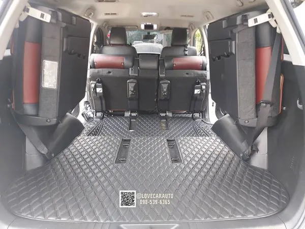 พรมปูพื้นรถยนต์ 6D Toyota Fortuner 2019 สีดำล้วนด้ายคู่