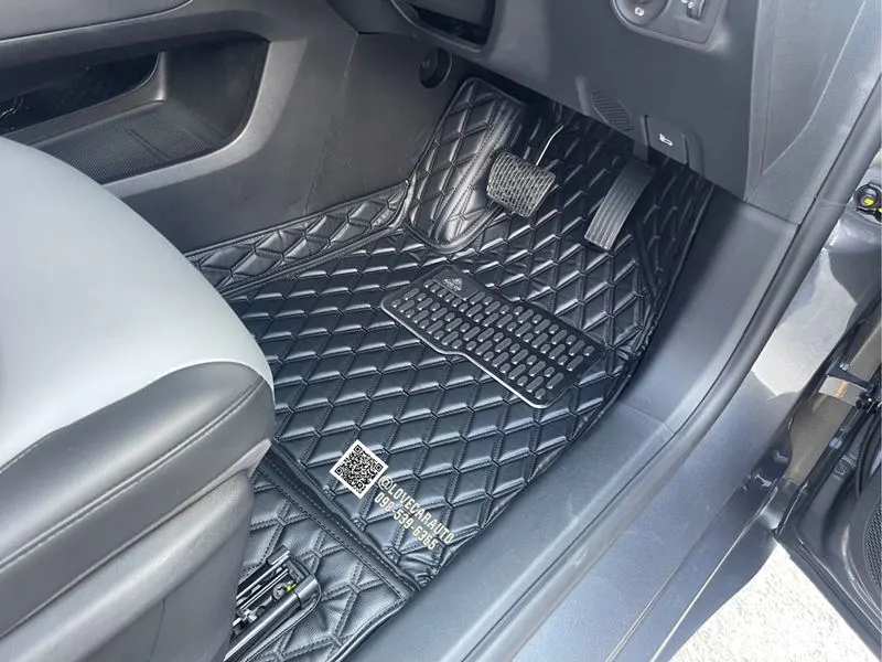 พรมปูพื้นรถยนต์ MG S5 EV ด้ายคู่ สีดำด้ายดำ