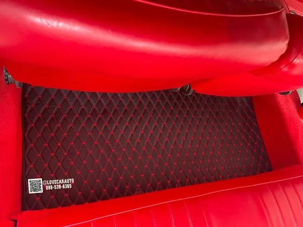 พรมปูพื้นรถยนต์ citroen DS21 vvip ด้ายคู่ สีดำด้ายแดง