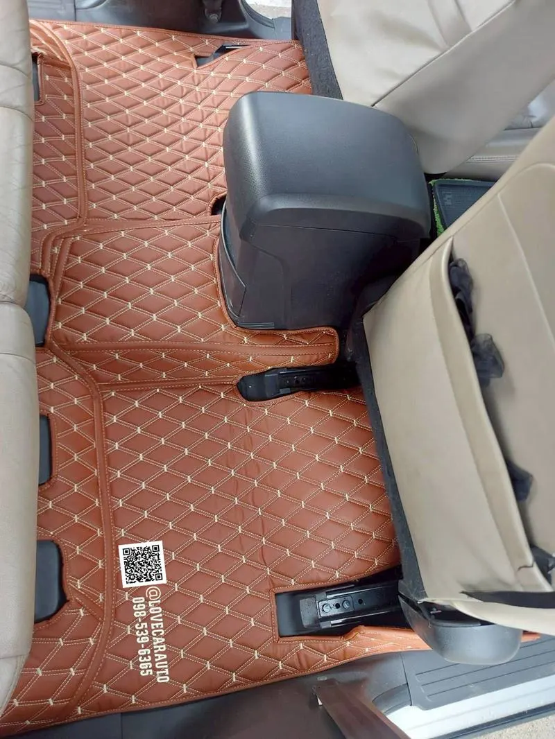 พรมปูพื้นรถยนต์ Isuzu MuX 2016 สีน้ำตาลเข้มด้ายคู่