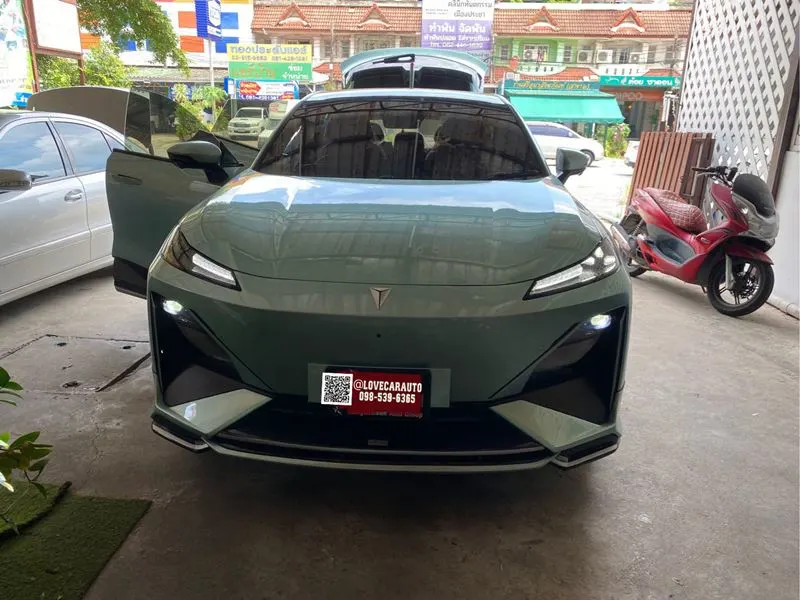 พรมปูพื้นรถยนต์ Deepal S07 vvipด้ายคู่สีเขียวด้ายทอง